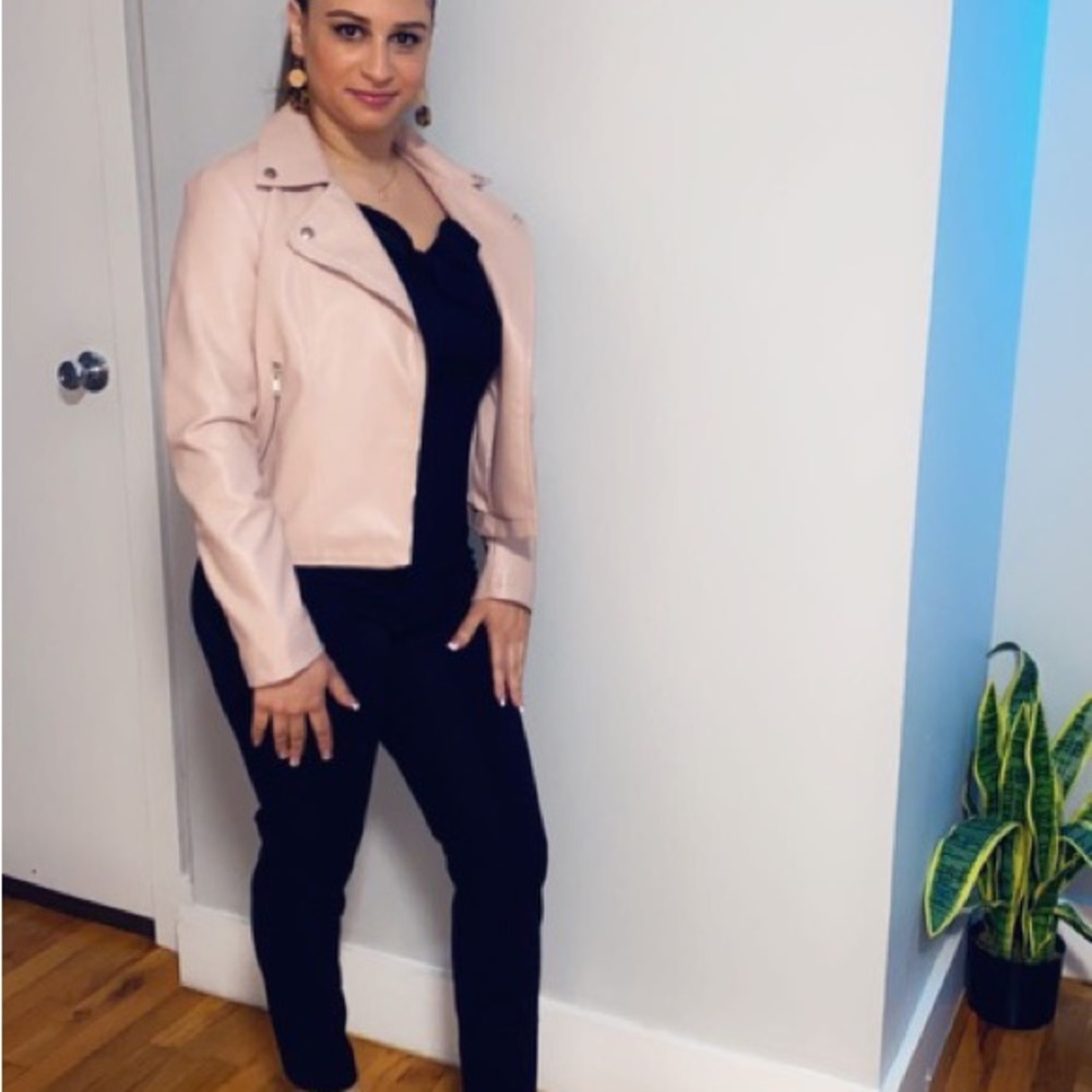 Pink leather jacket